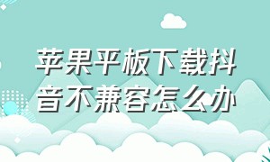 苹果平板下载抖音不兼容怎么办