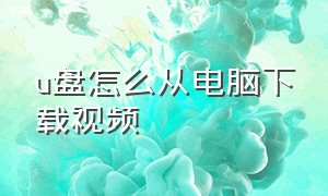 u盘怎么从电脑下载视频