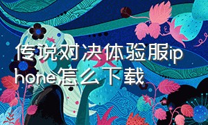 传说对决体验服iphone怎么下载