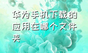 华为手机下载的应用在哪个文件夹