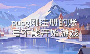 pubg刚注册的账号不能开始游戏