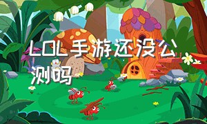 LOL手游还没公测吗（lol手游国服内测结束了吗）