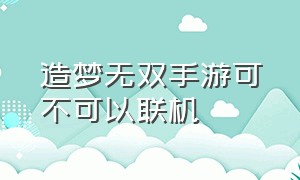 造梦无双手游可不可以联机（造梦无双手游和端游账号互通吗）