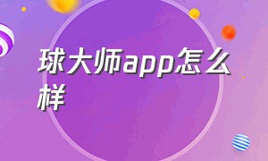 球大师app怎么样