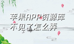 苹果APP资源库不见了怎么弄（苹果app资源库怎么不在桌面显示）