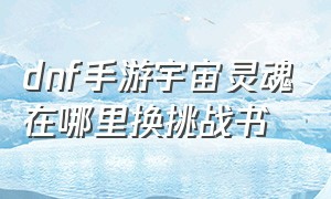 dnf手游宇宙灵魂在哪里换挑战书