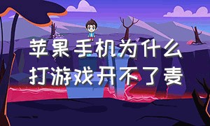 苹果手机为什么打游戏开不了麦