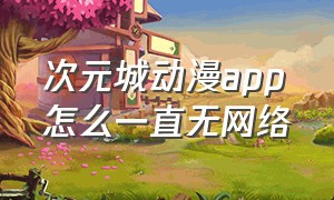 次元城动漫app怎么一直无网络