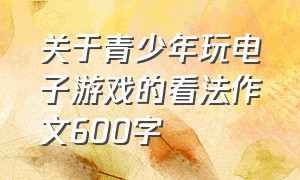 关于青少年玩电子游戏的看法作文600字