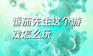 番茄先生这个游戏怎么玩（番茄先生游戏官网在哪里）