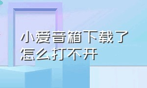 小爱音箱下载了怎么打不开