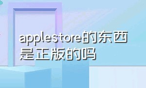 applestore的东西是正版的吗