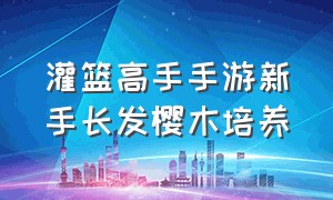 灌篮高手手游新手长发樱木培养（灌篮高手手游长发樱木怎么背打）