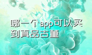 哪一个app可以买到真品古董