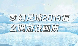 梦幻足球2019怎么调游戏画质