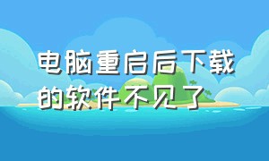 电脑重启后下载的软件不见了（电脑下载的软件下次打开就不见了）