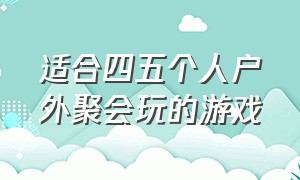 适合四五个人户外聚会玩的游戏