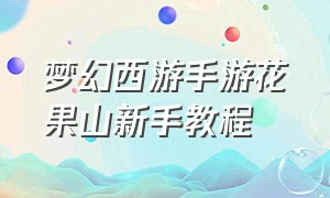 梦幻西游手游花果山新手教程