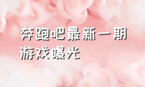 奔跑吧最新一期游戏曝光