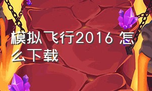 模拟飞行2016 怎么下载