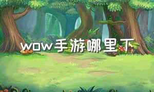 wow手游哪里下（wow手游下载）