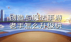 创造与魔法手游老手怎么升级快