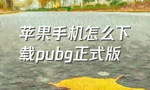 苹果手机怎么下载pubg正式版