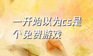 一开始以为cs是个免费游戏