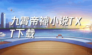 九霄帝神小说TXT下载