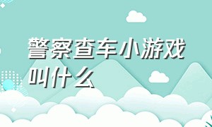 警察查车小游戏叫什么