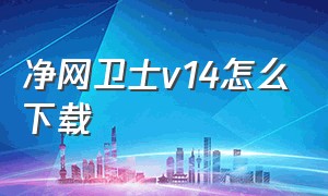 净网卫士v14怎么下载