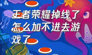 王者荣耀掉线了怎么加不进去游戏了（王者荣耀游戏今天进不去了怎么办）