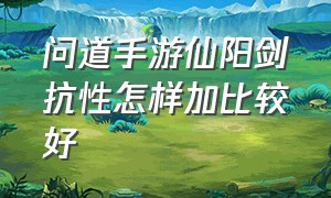 问道手游仙阳剑抗性怎样加比较好