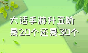 大话手游升五阶是20个还是30个