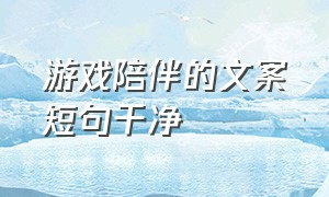 游戏陪伴的文案短句干净