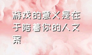 游戏的意义是在于陪着你的人文案