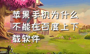 苹果手机为什么不能在百度上下载软件