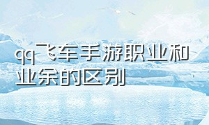 qq飞车手游职业和业余的区别