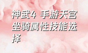 神武4 手游天宫坐骑属性技能选择