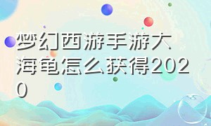 梦幻西游手游大海龟怎么获得2020（梦幻西游手游大海龟2024在哪领）