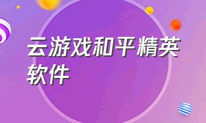 云游戏和平精英软件