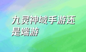 九灵神域手游还是端游（九灵神域乐牛手游官网）