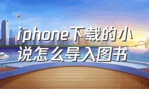 iphone下载的小说怎么导入图书