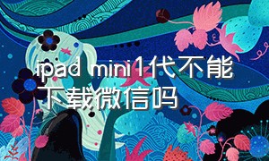 ipad mini1代不能下载微信吗