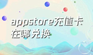 appstore充值卡在哪兑换