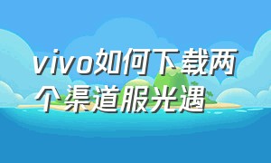 vivo如何下载两个渠道服光遇