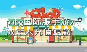 pubg国际服手游未成年人充值退款