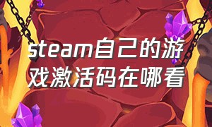 steam自己的游戏激活码在哪看