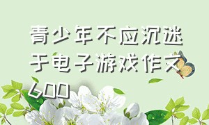 青少年不应沉迷于电子游戏作文600