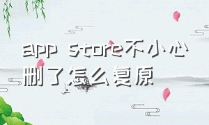 app store不小心删了怎么复原